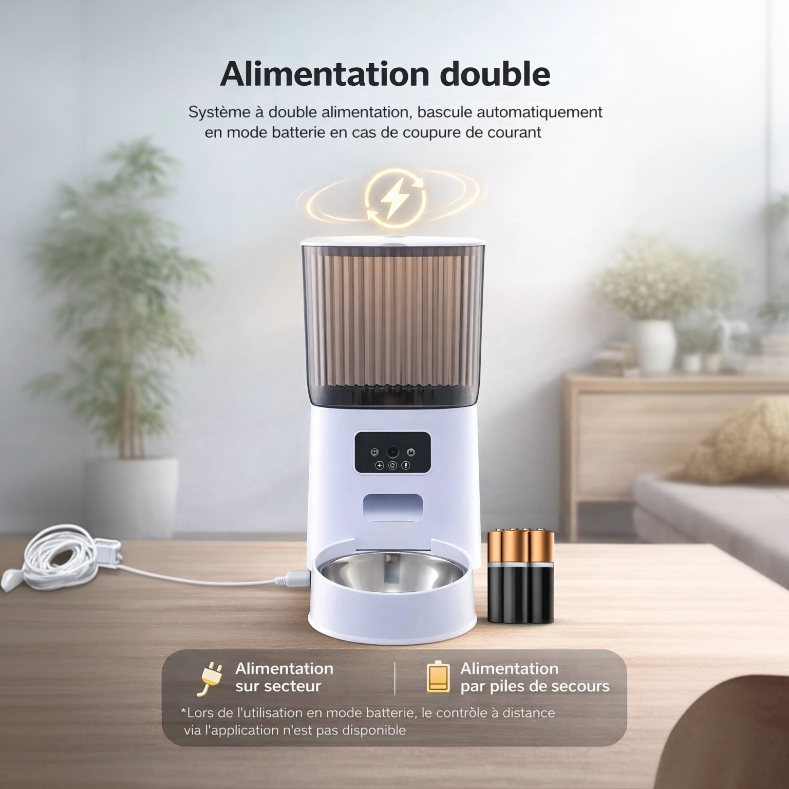 Distributeur Automatique Connecté 5 L pour Chat et chien – Double Gamelle, Caméra HD et Application Mobile
