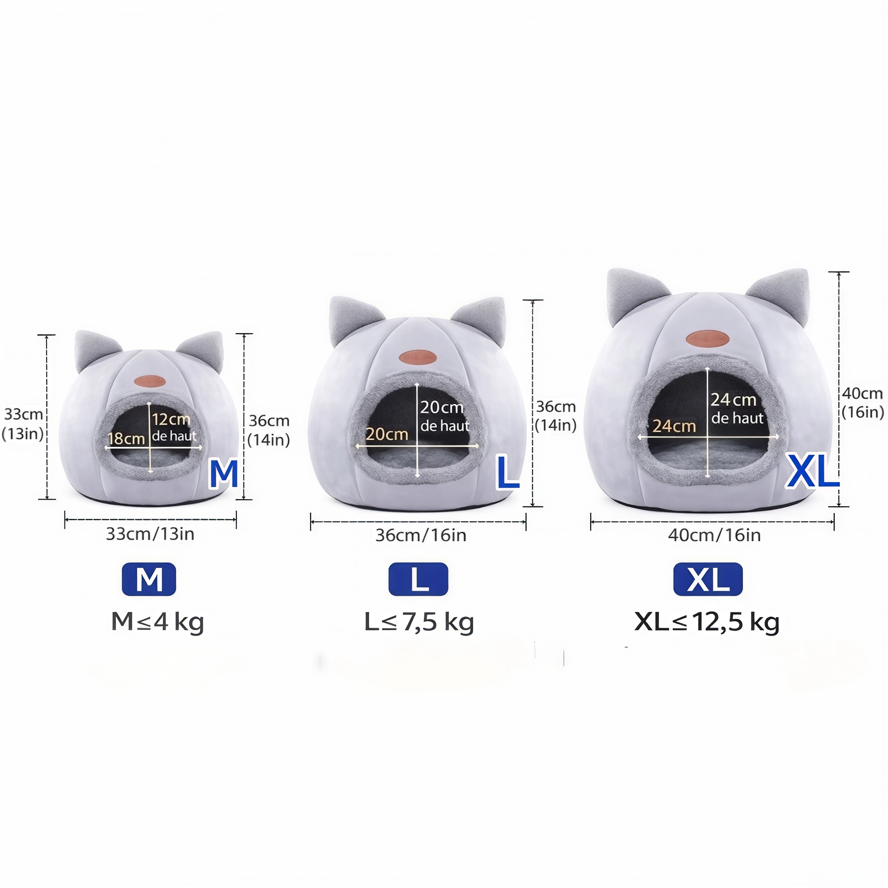 Lit en peluche “tête de chat” – ultra-moelleux, confortable et design