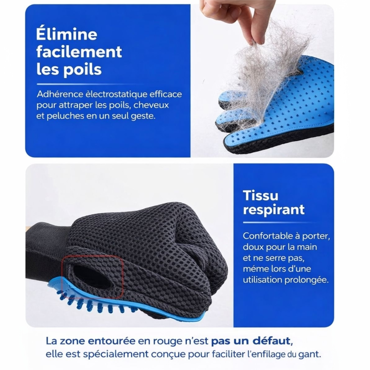 Gant de Toilettage pour Chien et Chat – Brosse de Massage et Retrait des Poils