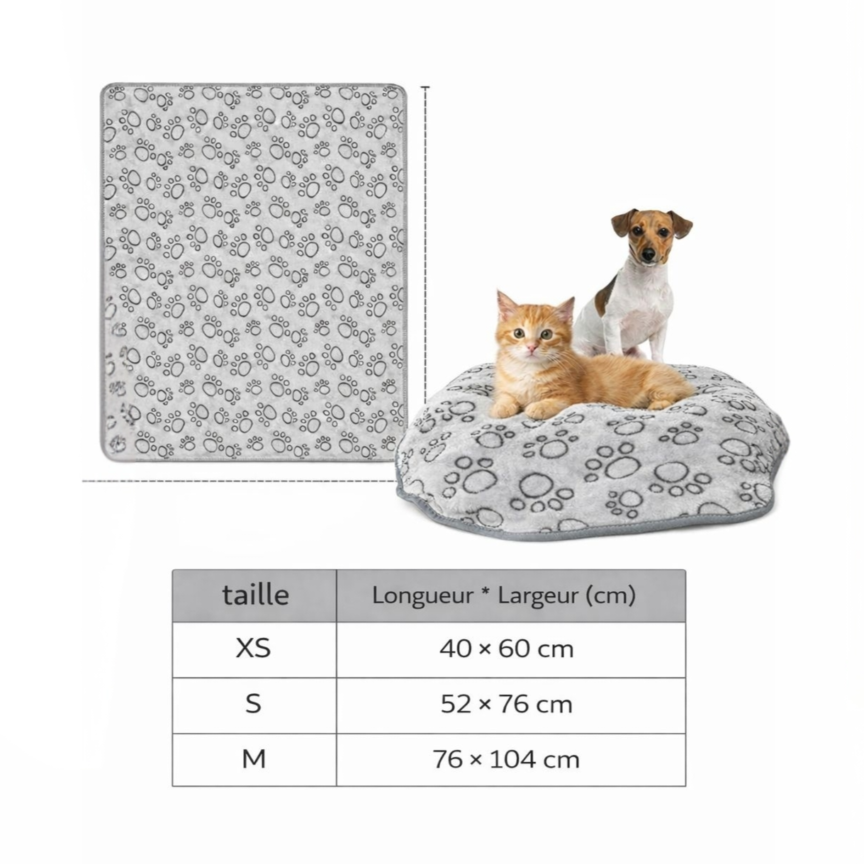 Couverture pour chien et chat – Douce et confortable avec motif pattes