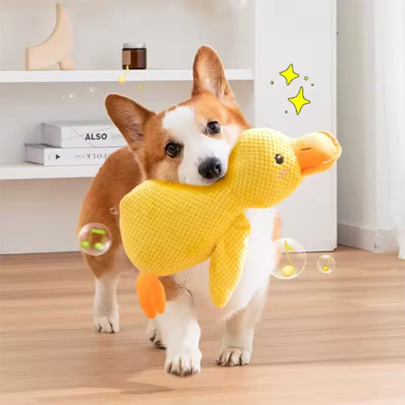 Dog Toy Stomping Duck Bite Resistant Grinding Teeth Cleaning Large Dog Interactive Entertainment Puppy Boredom Pet Plush Toy