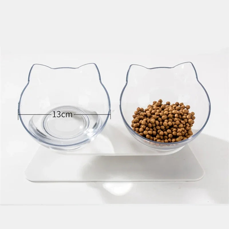 Gamelle Double pour Chat – Incliné 15° avec Support Séparable