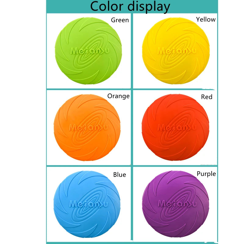 Dog Toy Flying Disc Silicone Material Sturdy Resistant Bite Mark Repairable Pet Outdoor Training Entertainment Throwing Type Toy