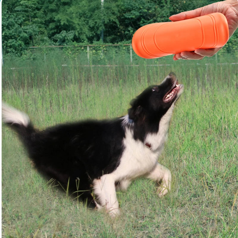 Dog Toy Flying Disc Silicone Material Sturdy Resistant Bite Mark Repairable Pet Outdoor Training Entertainment Throwing Type Toy