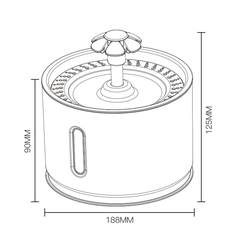 Fontaine à eau automatique chat & chien – Acier inoxydable 2,4 L