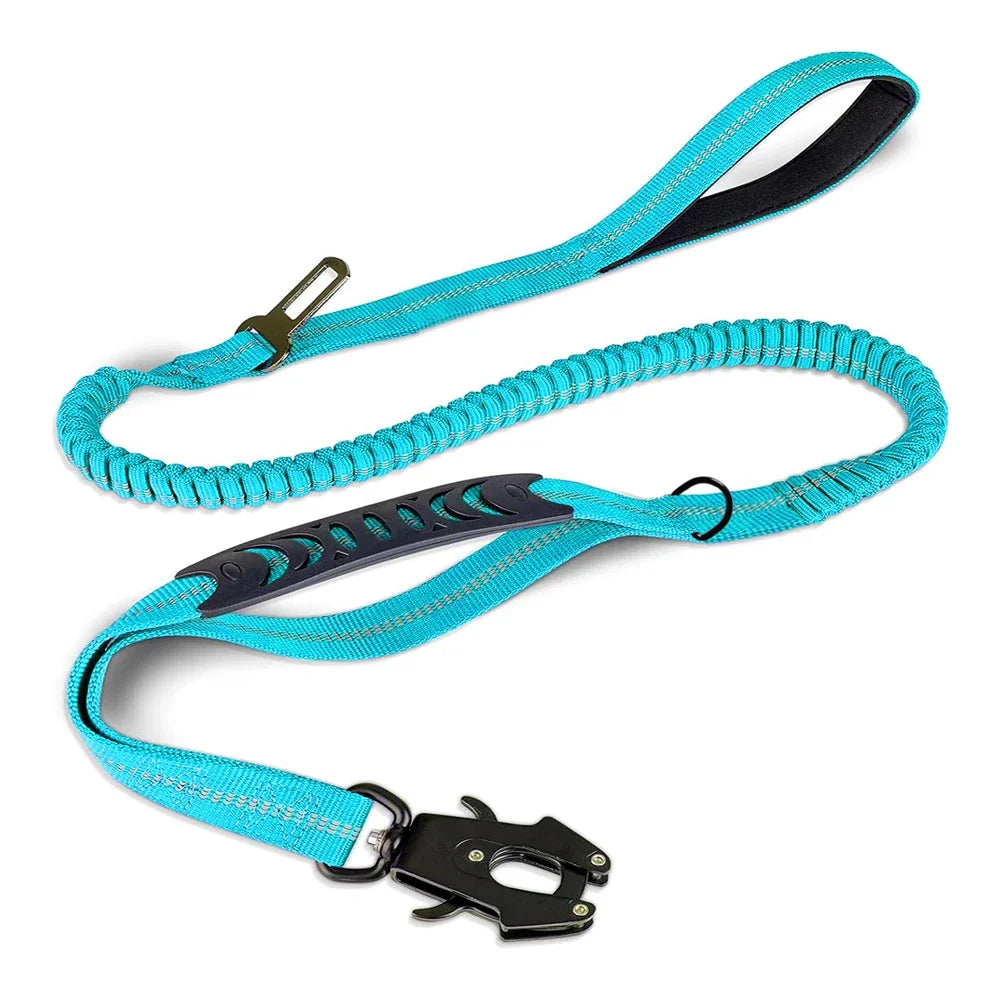 Laisse Anti-Traction pour Chien – Réfléchissante, Anti-Tirage avec Attache Ceinture