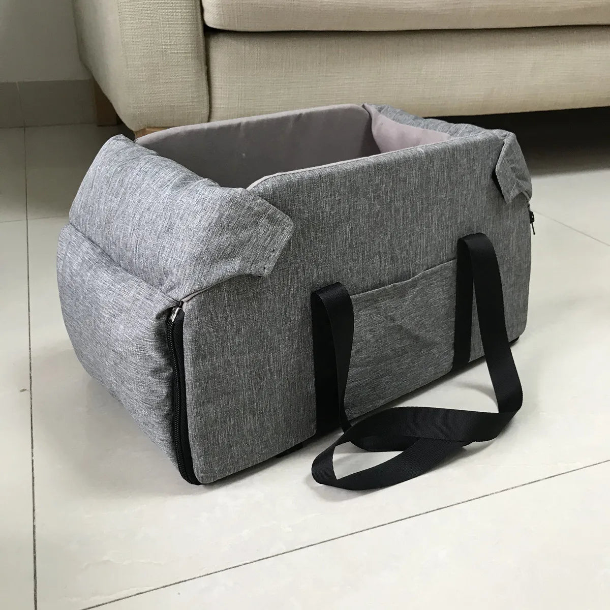Siège auto pour chien – Sac de transport sécurisé pour accoudoir central