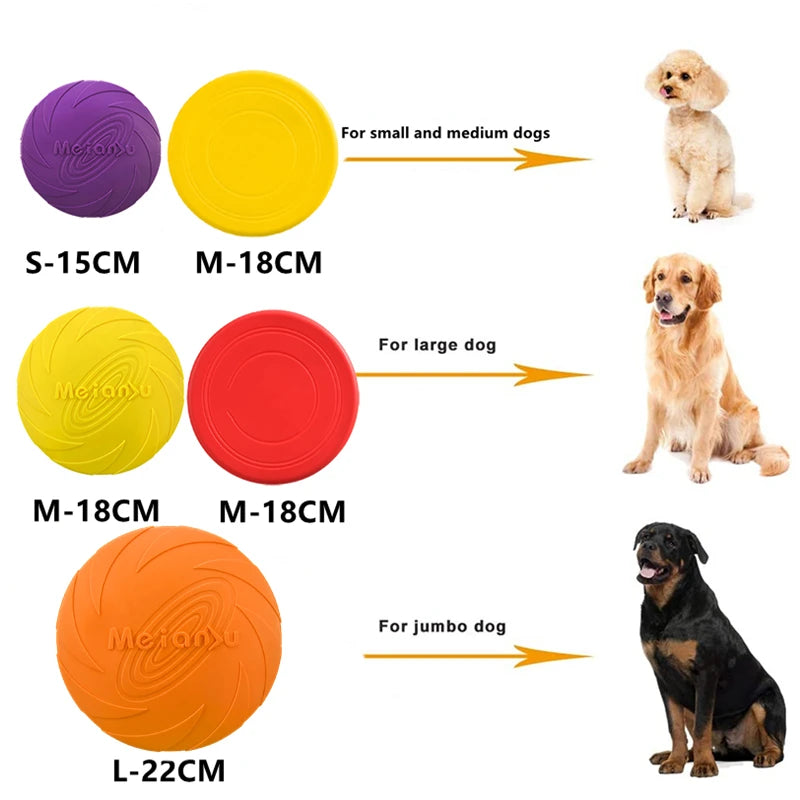 Dog Toy Flying Disc Silicone Material Sturdy Resistant Bite Mark Repairable Pet Outdoor Training Entertainment Throwing Type Toy