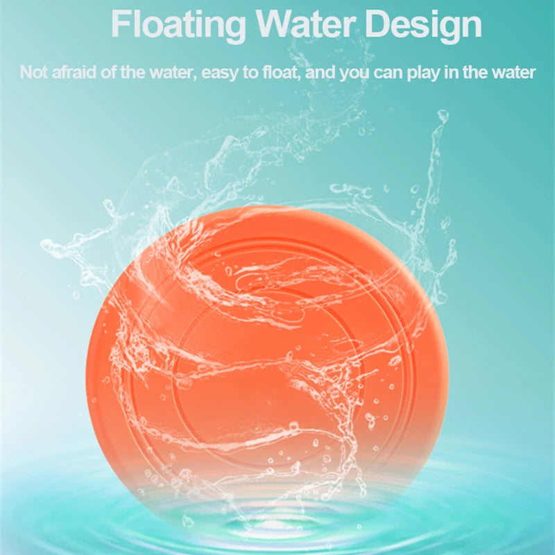 Dog Toy Flying Disc Silicone Material Sturdy Resistant Bite Mark Repairable Pet Outdoor Training Entertainment Throwing Type Toy