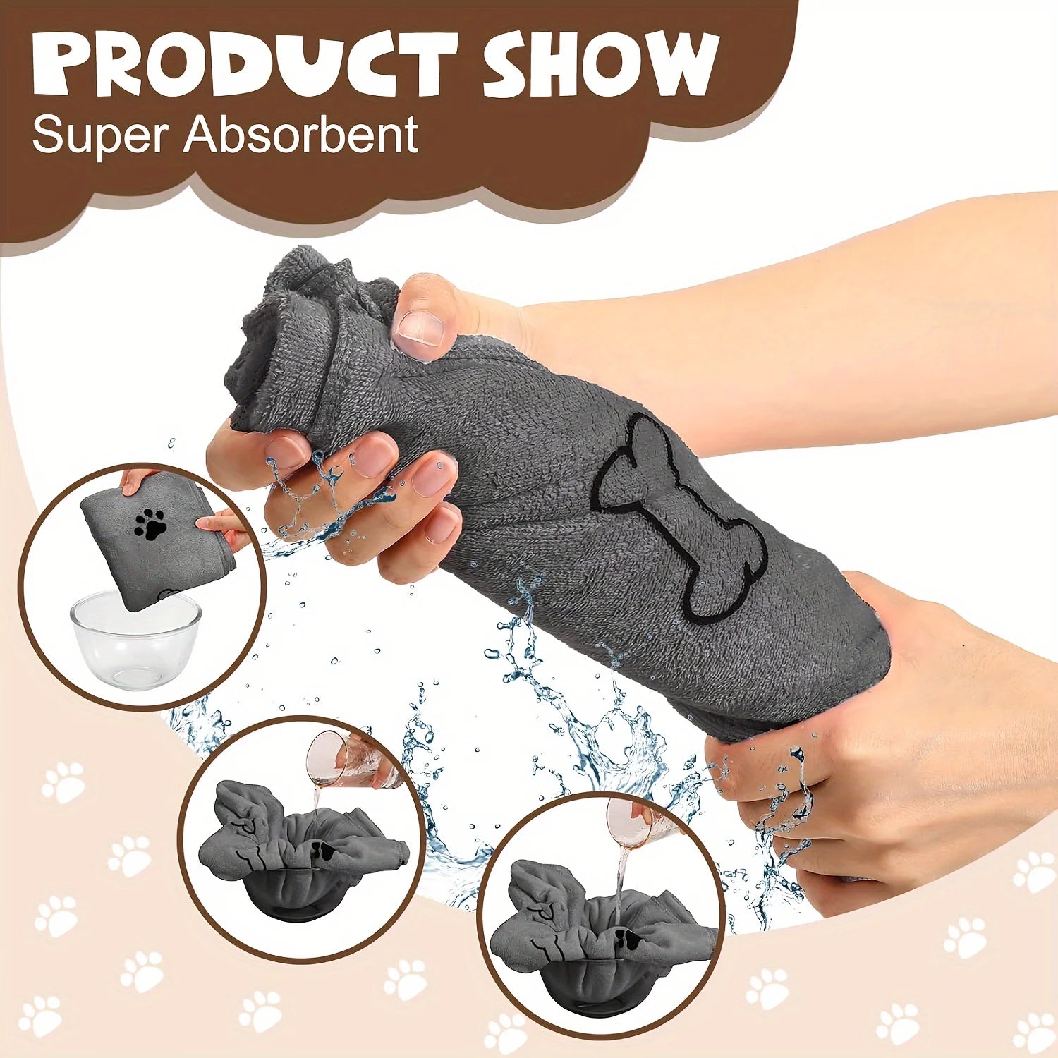 Serviette en microfibre à séchage rapide pour chien et chat – Pratique et indispensable