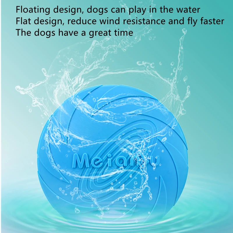 Dog Toy Flying Disc Silicone Material Sturdy Resistant Bite Mark Repairable Pet Outdoor Training Entertainment Throwing Type Toy