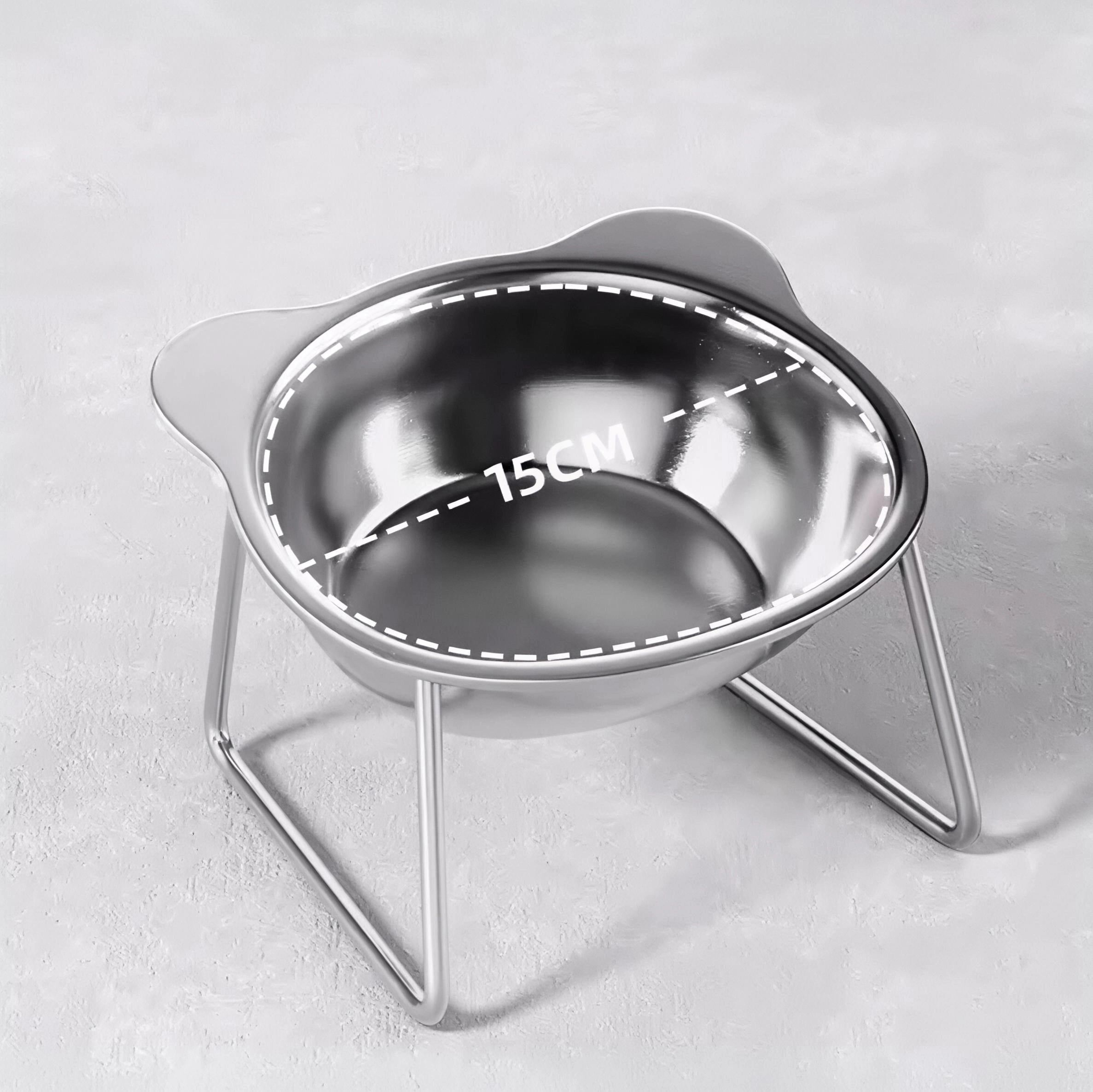 Gamelle surélevée en inox pour chat – Confort & stabilité