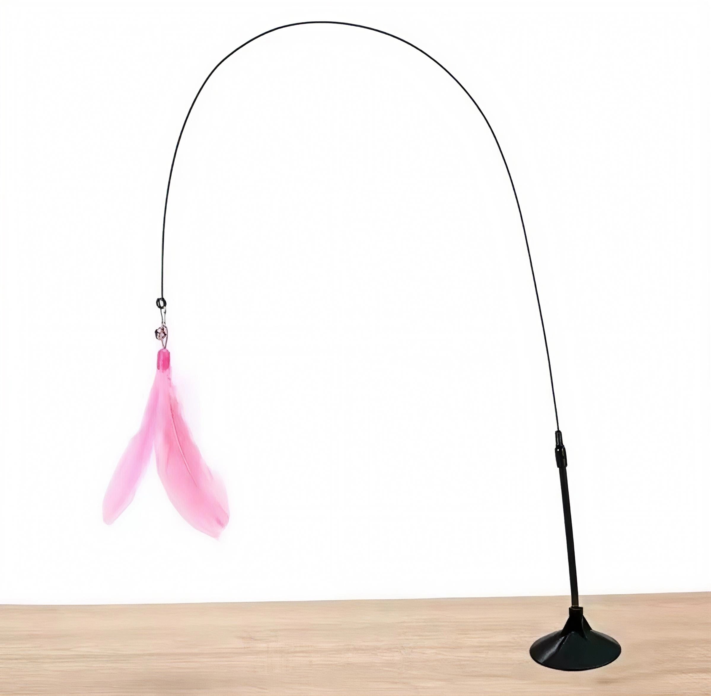 Jouet interactif pour chat – Ventouse et plumes