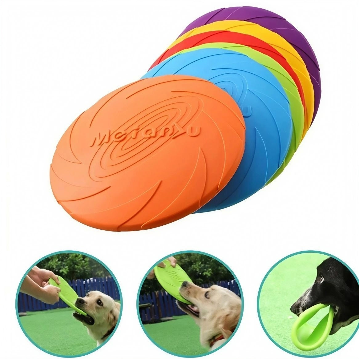 Frisbee en silicone pour chien – Résistant & idéal pour l’extérieur