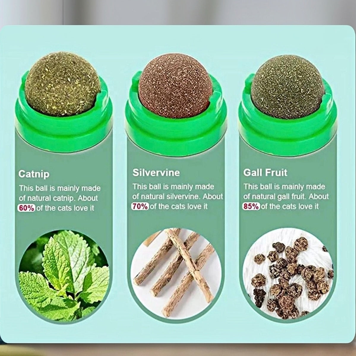 Balle d’Herbe à Chat à Fixer – Jouet Naturel Anti-Stress et Digestif