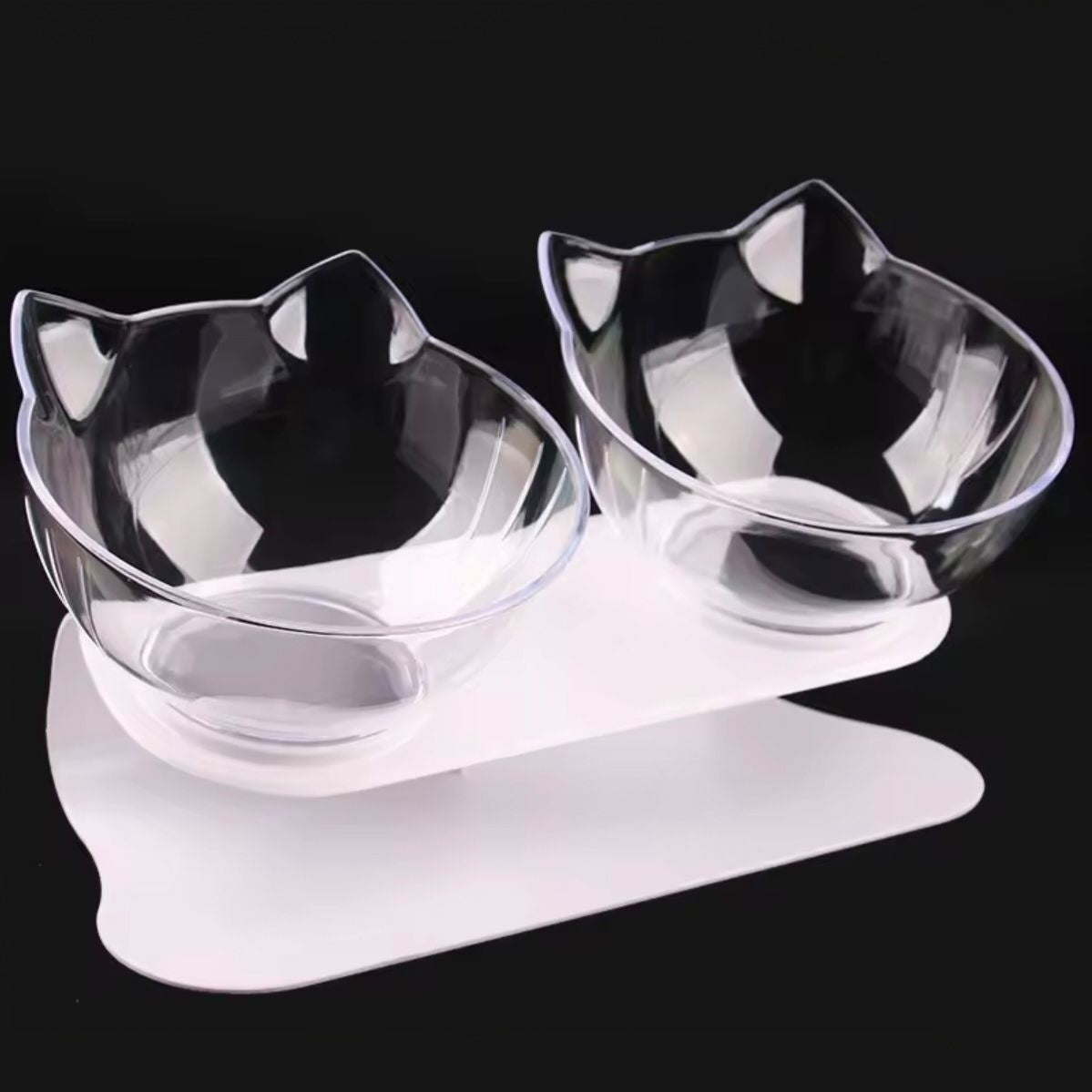 Gamelle Double pour Chat – Incliné 15° avec Support Séparable
