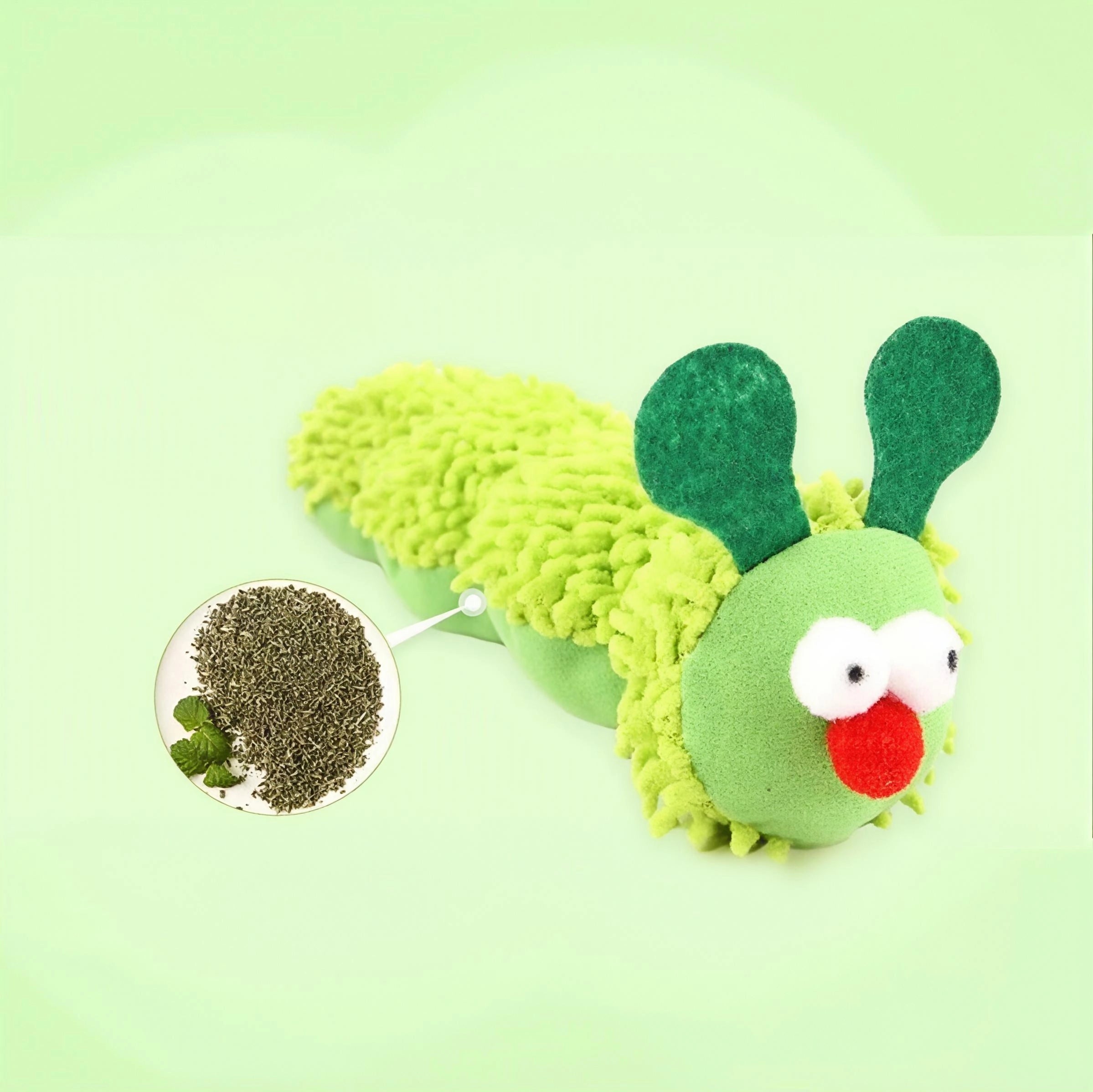 Jouet Chenille à Mâcher pour Chat – Silvervine & Herbe à Chat Anti-Stress