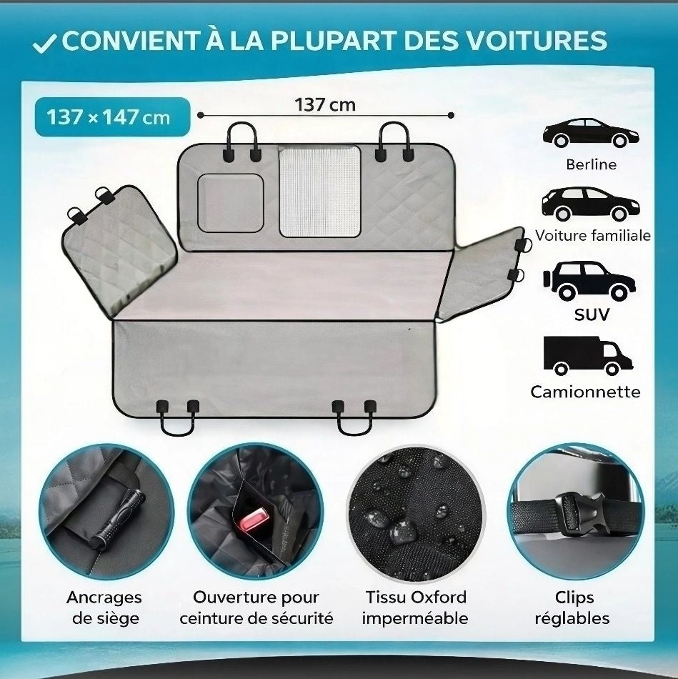 Couverture de voiture pour chien – protection et confort