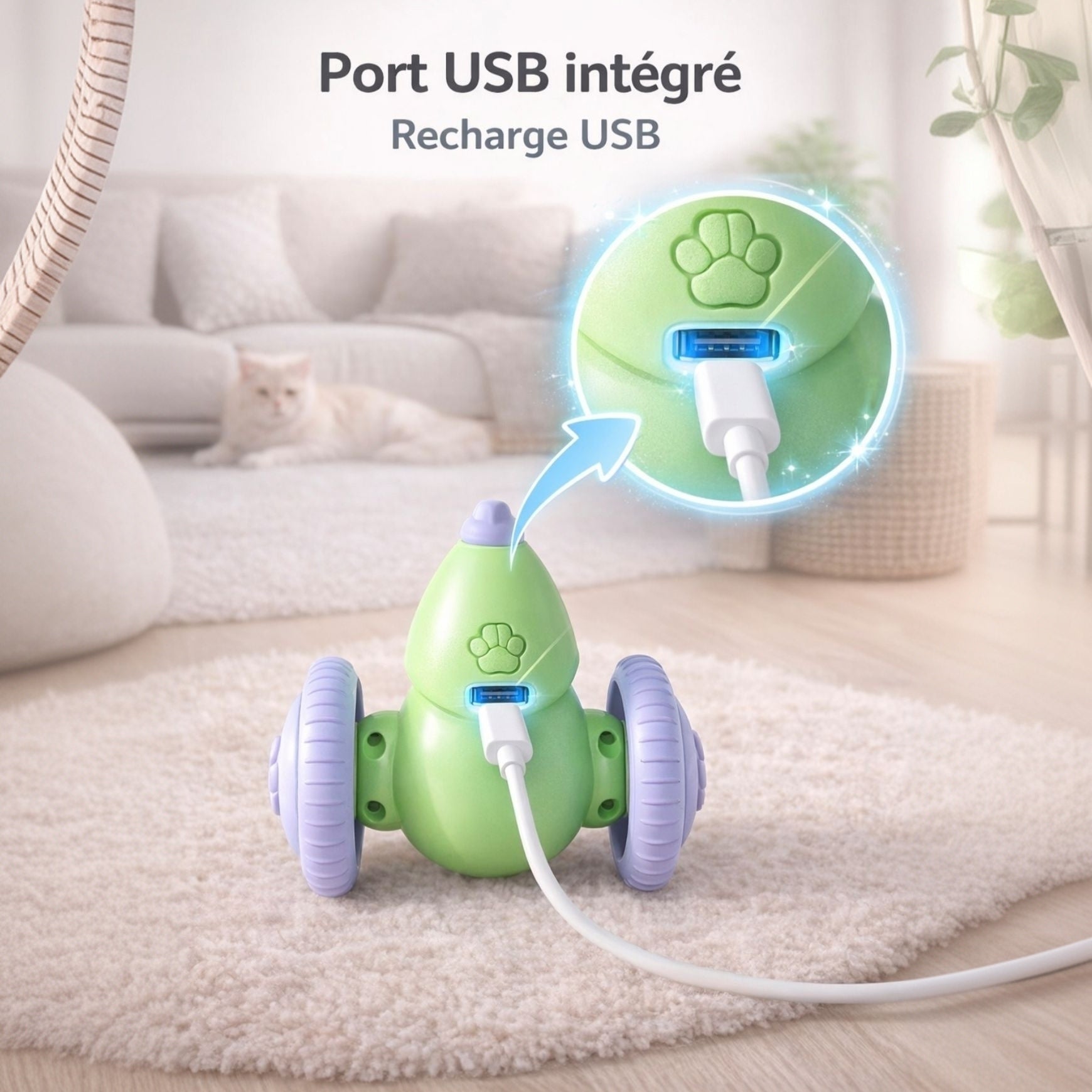 Souris Électrique pour Chats – Jouet Interactif Rechargeable