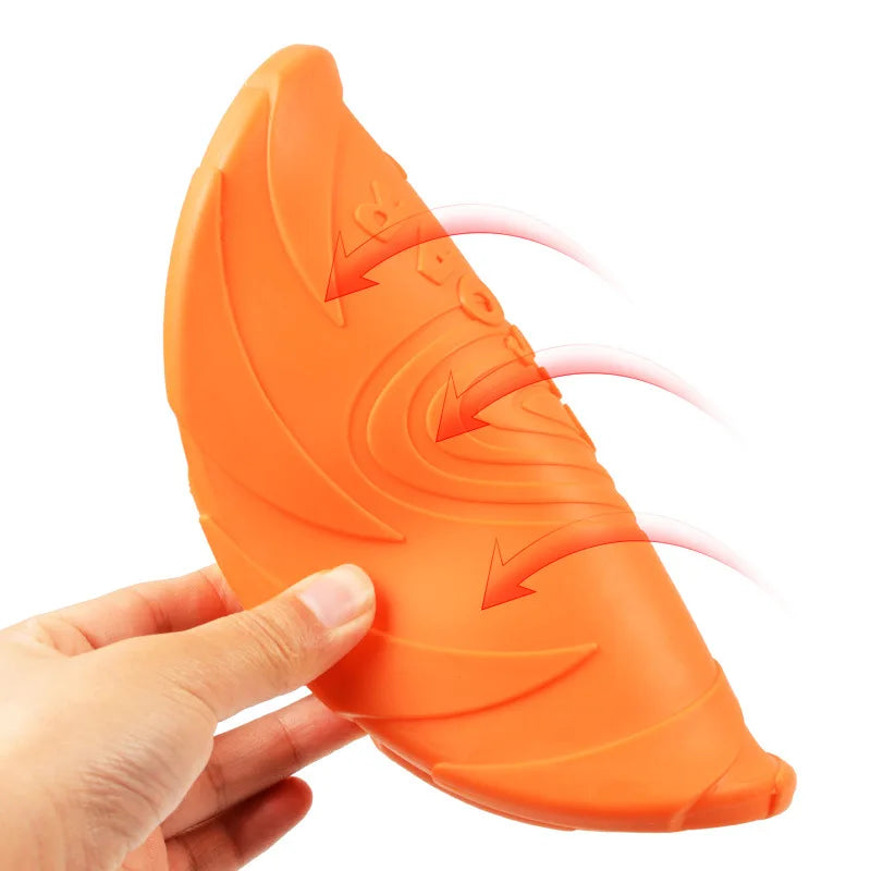 Dog Toy Flying Disc Silicone Material Sturdy Resistant Bite Mark Repairable Pet Outdoor Training Entertainment Throwing Type Toy